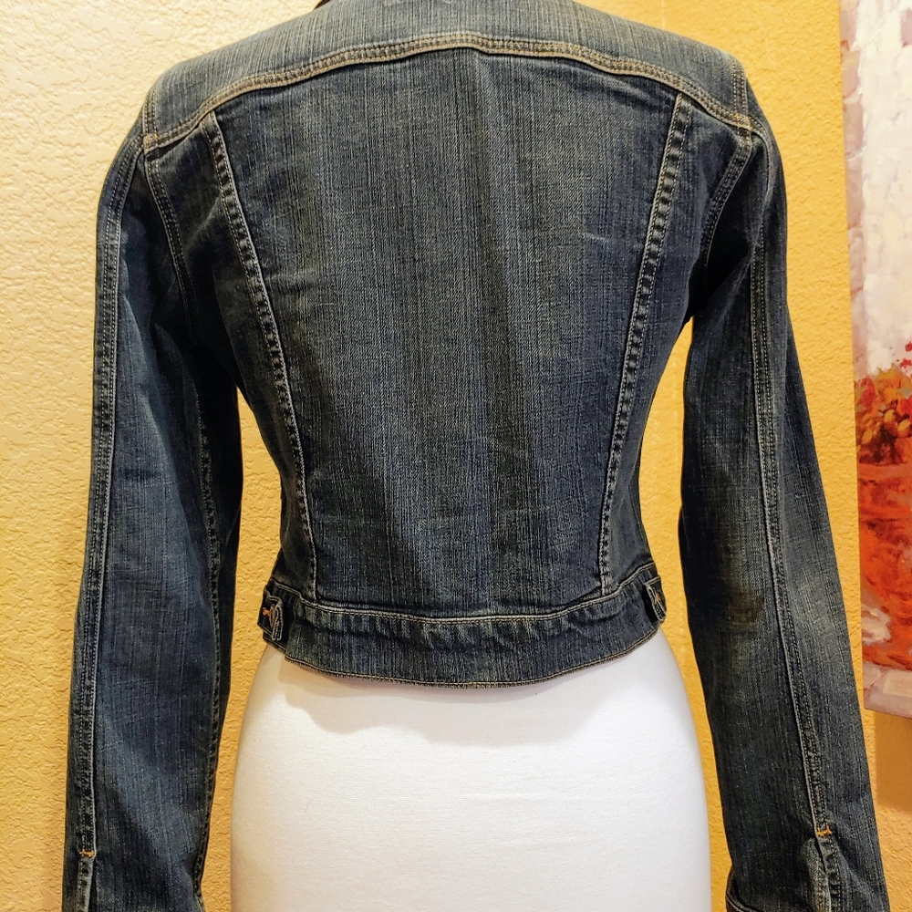 Authentic Bebe Rhinstone Jean Jacket - image 4
